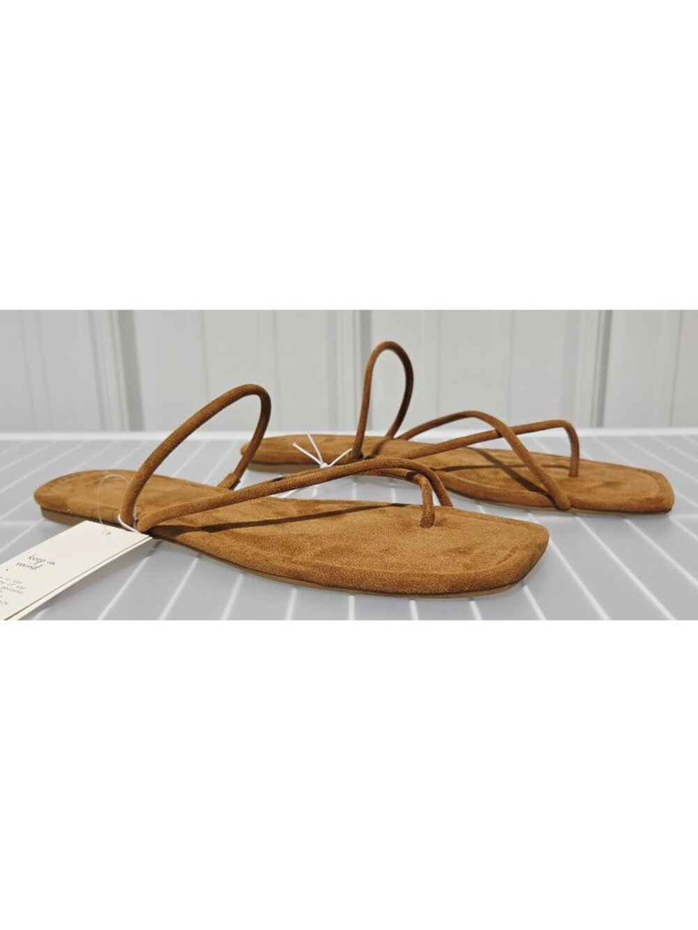 A New Day Ainsley Chestnut Brown Faux Suede Strappy Slide Sandals -- Women's 11